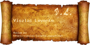 Viszlai Levente névjegykártya